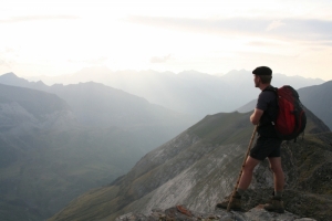 Avec un berger des Pyrénées